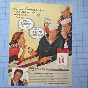 Vintage Print Ad 1959 L&M Cigarettes James Arness